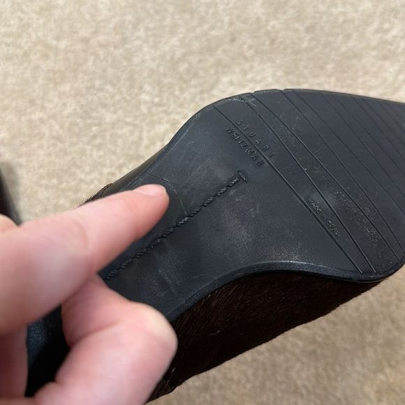 Stuart Weitzman Women Leather Heeled Booties Size 7.5 M - Picture 9 of 14